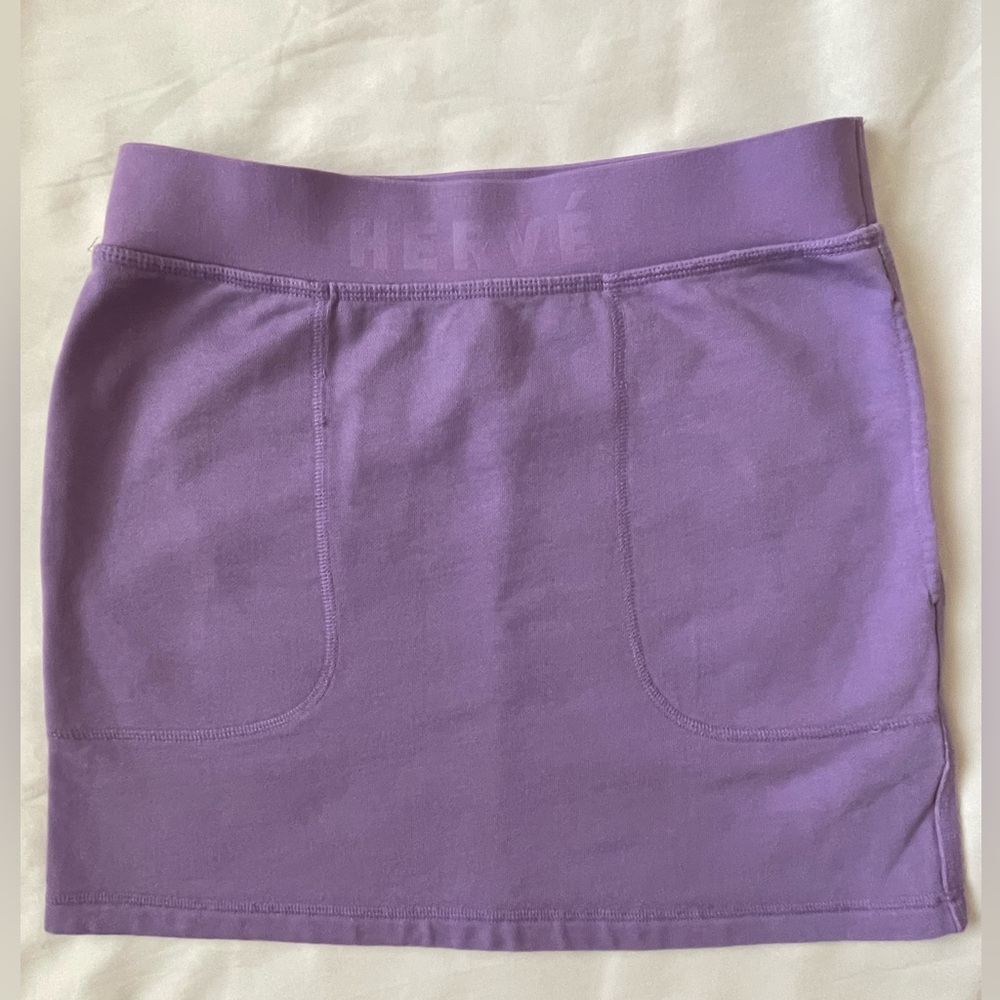 Herve by Herve Leger Logo Mini Skirt